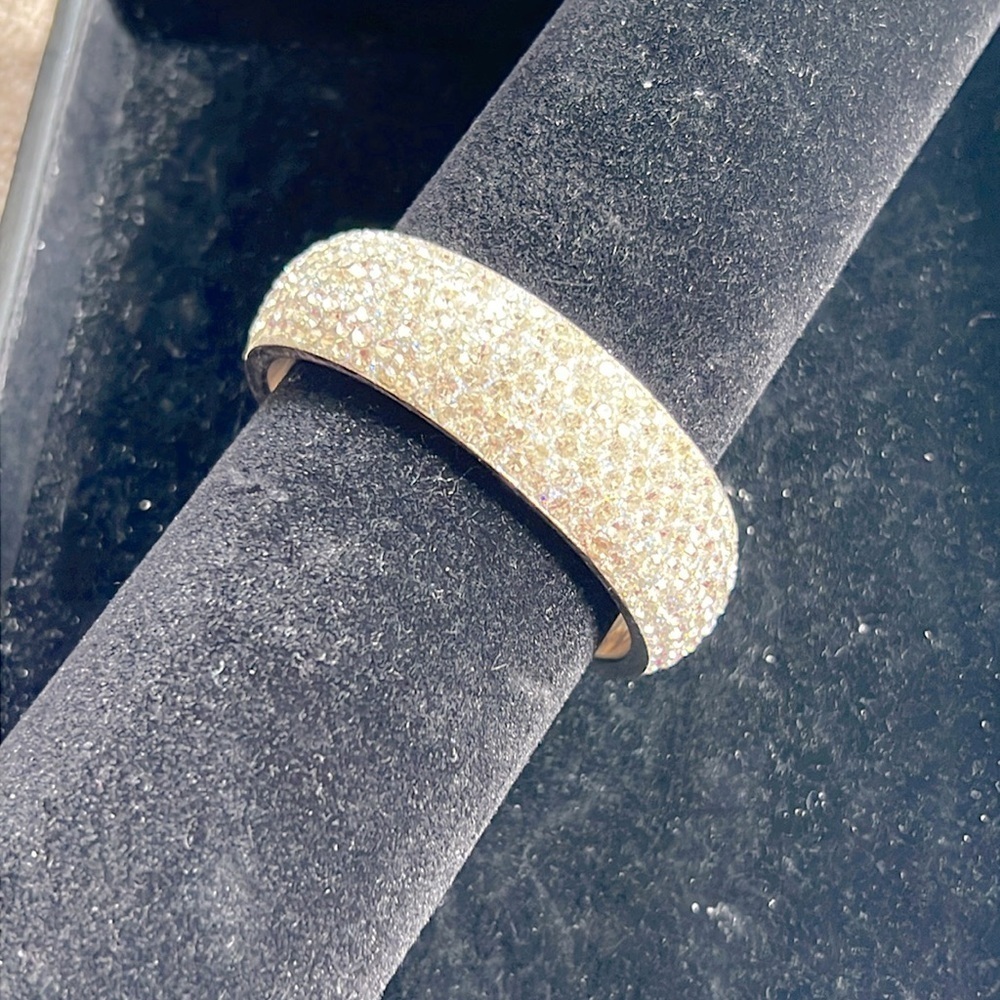 Silver Crystal Studed Bangle Bracelet - image 3